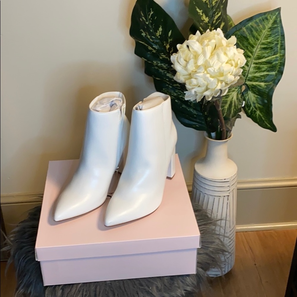 White Leather Booties
